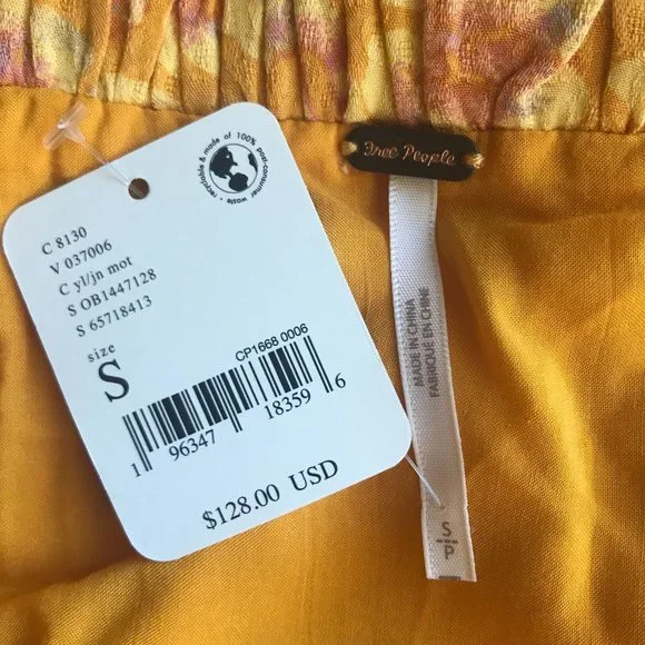 Free People Yellow Floral Mini Dress - Picture 8 of 9